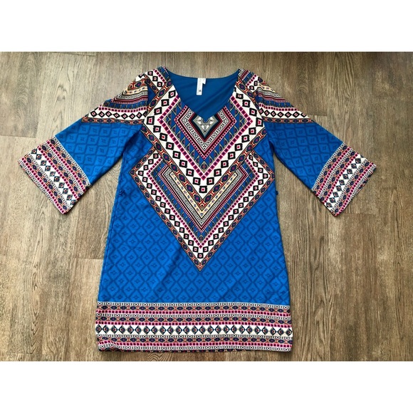 Must to go!! 🔔 3/4 sleeve printed shift dress - Picture 3 of 7